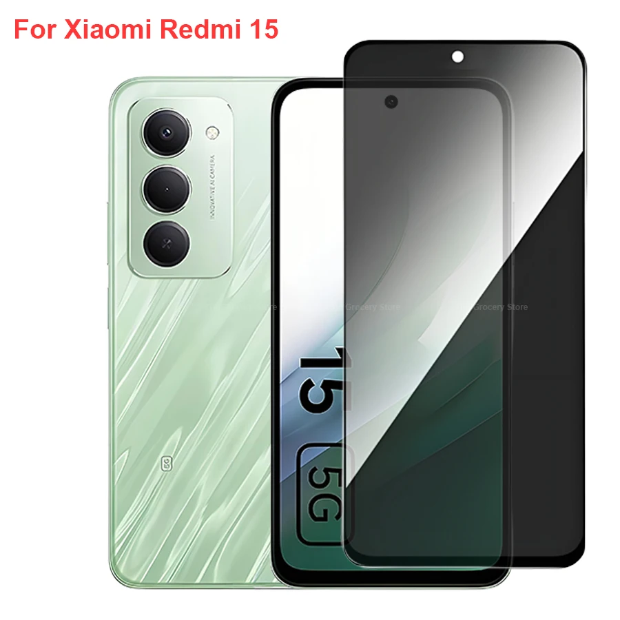

For Xiaomi Redmi 15 Anti Spy Privacy Tempered Glass Screen Protector Compatible For Redmi15 4G Full Cover Screen Phone Film