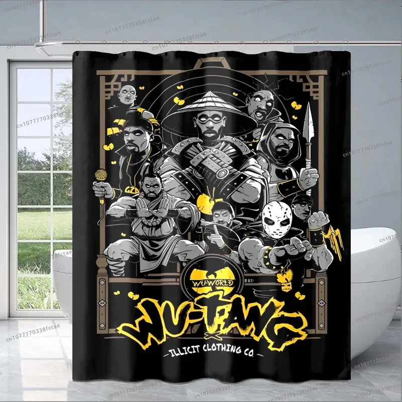 Wu T-TANG C-Clans Logo Shower Curtain HIP-HOP Orchestra Shower Curtain Adult Bathroom Fashion Decorative Shower Curtain