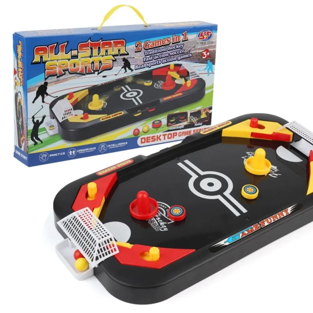 Kids Ice Hockey Table Game 2-Player Curling Soccer Tabletop Battle Toy Parent-Child Interactive Sports Game Family Party Gift
