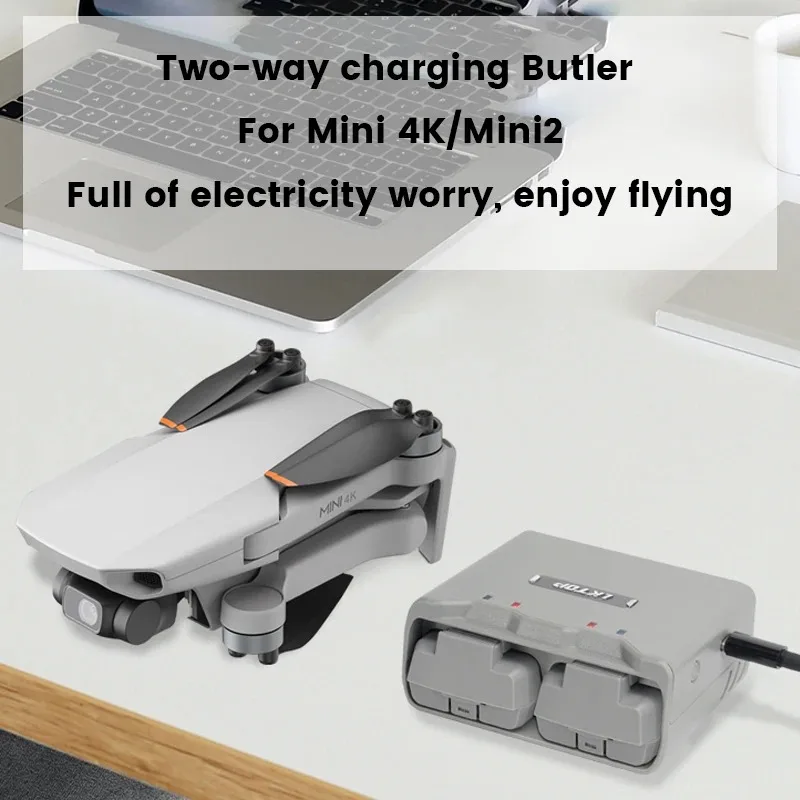 For DJI Mini 4K/Mini 2 Drone Battery Two Way Charger Butler Manager for mini4k Fast Charging Hub Mobile Power Bank Accessories