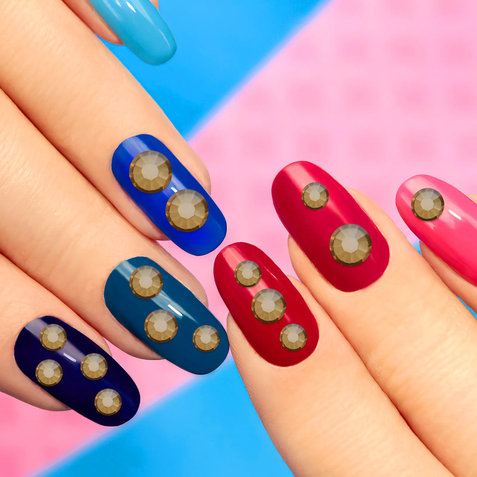 

1Pack Nail Rhinestones Flat Back Round Crystal Glass Nails Gems Large Quantity DIY Nail Charms Manicure Decorations Crafts Bulk