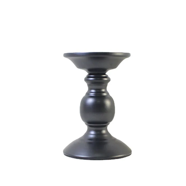 1PC Black Candle Holder for Pillar Candlestick Stand for Halloween Easter Farmhouse Fireplace Home Table Centerpiece Decorative