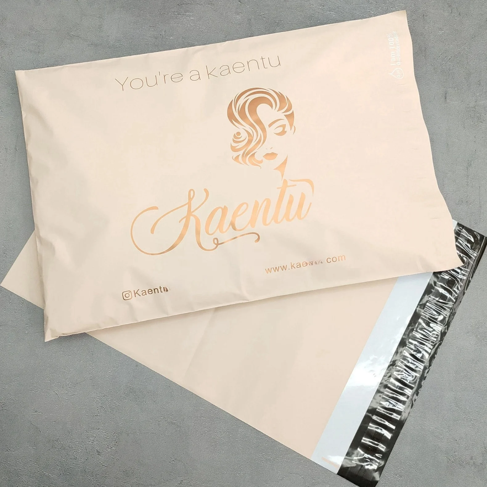 Apricot matte mail bag brand new material plastic plastic gift bag thick bag envelope express bag printing company logo slogan