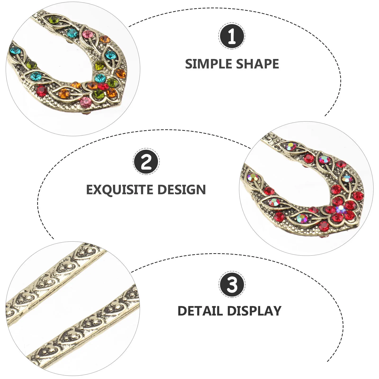 

2Pcs Vintage Hair Dovetail Clip Creative Double Prong Rhinestone Hairpin Alloy Hair Stick for Women Elegant Daily Wear