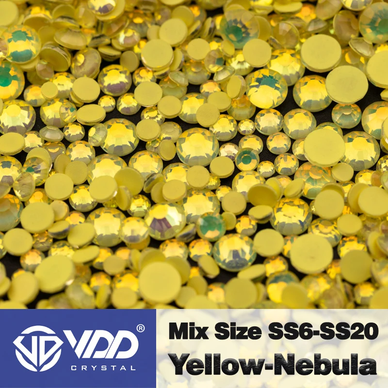 VDD Großhandel Neue Neon Farbe Mix Größe SS6-SS20 Glas Strass Kristall Hohe Qualität Flatback Steine DIY Nail art Dekorationen – Detail 18