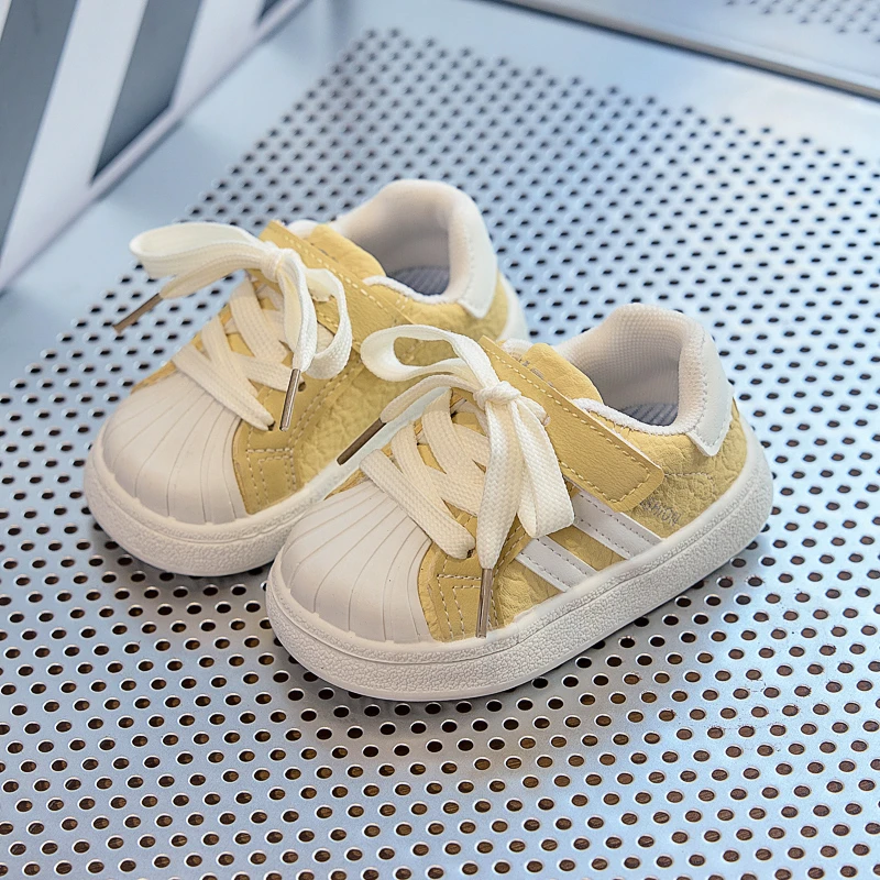 New Spring Autumn Baby Shoes Leather Toddler Kids Sneakers Outdoor Boys Tennis Soft Sole Fashion little Girls Sneakers EU16-26