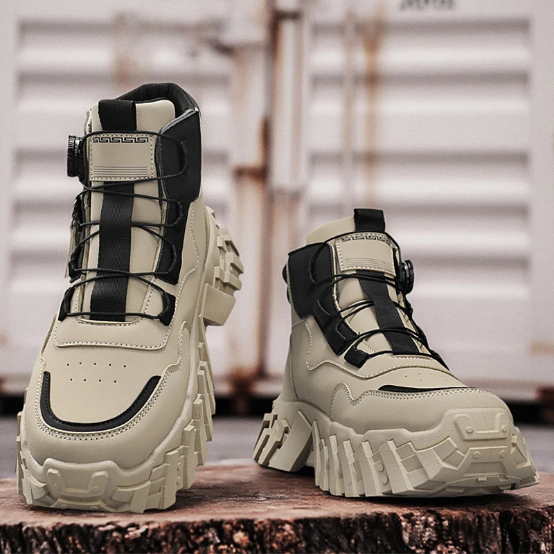 أحذية الخريف للرجال أحذية قصيرة عالية الجودة أحذية جلدية عادية موضة أحذية الكاحل الصحراء