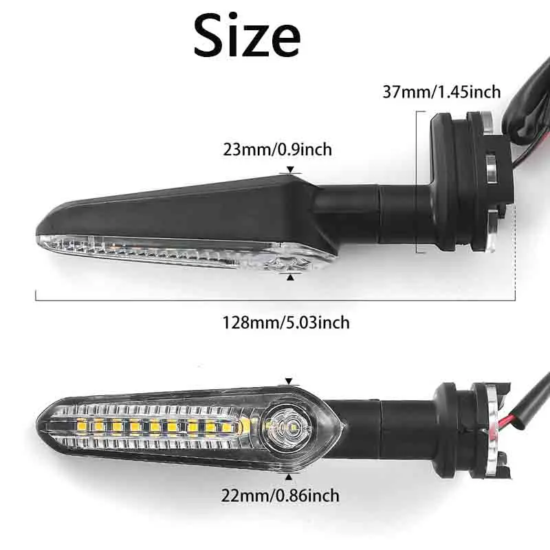 For Yamaha MT09 MT03 MT07 XJ6 FZ1 YZF R6 R3 R7 R9 R15 Motorcycle LED Turn Signal Flashing Indicator Light Flowing Daytime Lights