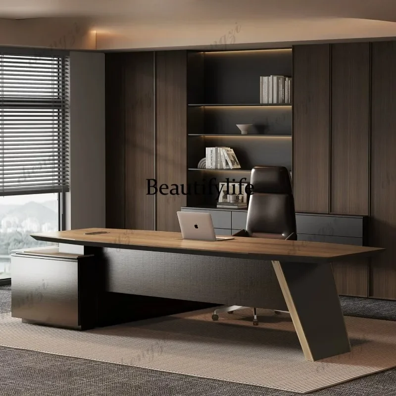 A4567 E0-level high-end boss desk, simple modern light luxury high-end office, chairperson and president, big desk