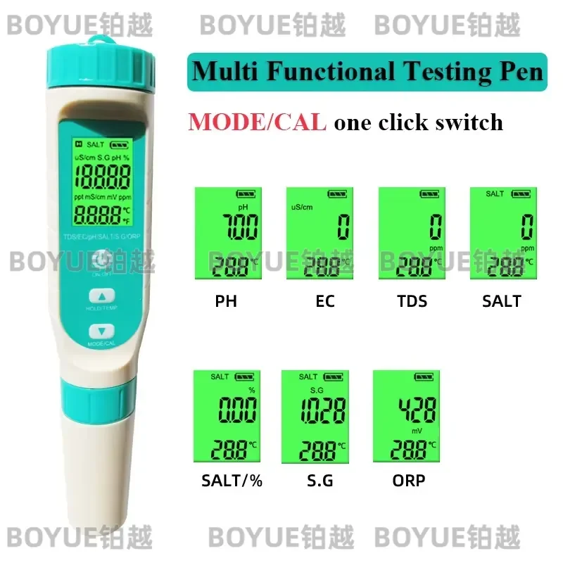 for ODM OEM Multifunctional Pen Type Salinity Meter Water Quality Tester for PH TDS Temperature Measurement Customizable