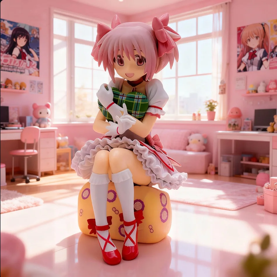 Em estoque Merch de filme de anime de garota mágica |   Estatueta de série colecionável fofa de Kaname Madoka e presente de feriado