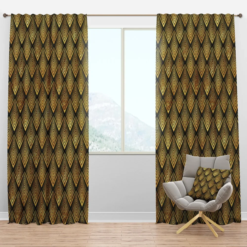 

Curtains Deco Art Seal Pattern' Mid-Century Modern Blackout Curtain Panel Curtains for Living Room Tulle Bedrooms Bedroom the