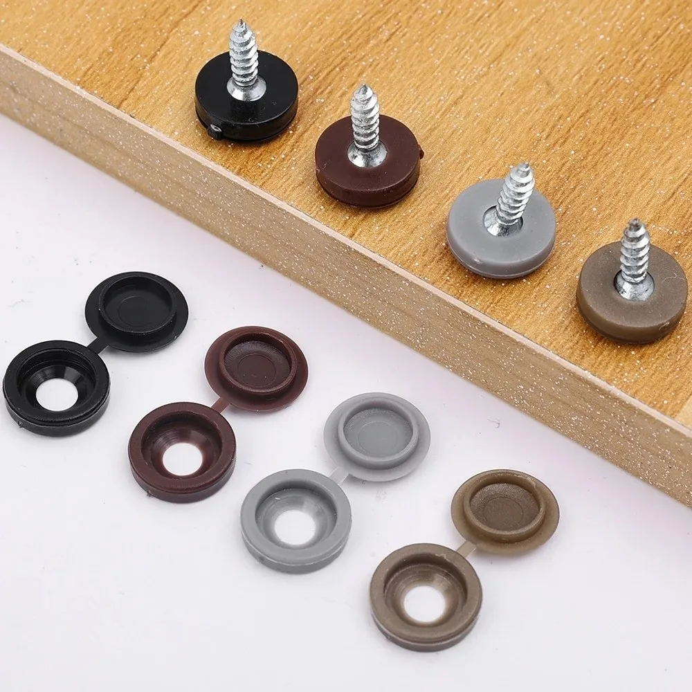 100PCS Durable Universal Fit Screw Protective Covers Snap Protective DIY Fold Snap Cap Fixing Caps Furniture Hardware