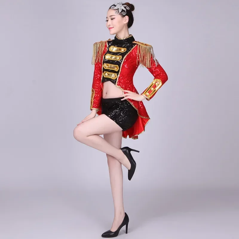 Jazz Dance New Modern Dance Youth Adult Female Sexy DS Bar Open Navel Set Tailcoat Performance Costume