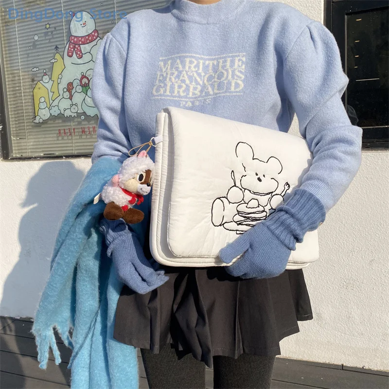 Cartoon Cute Bear Foldable Laptop Computer Sleeve Bag 11/13/15 Inch Handbag For Macbook For IPad Pro For DELL For HP