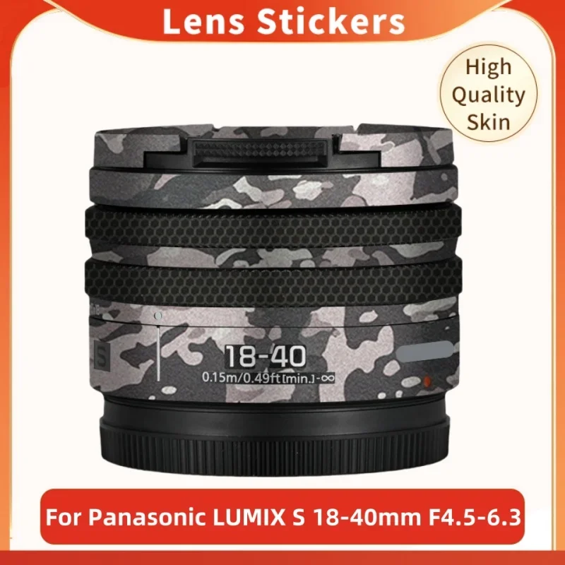 Calcomanía de piel para lente Lumix S 18-40, piel para Panasonic LUMIX S 18-40mm F4.5-6.3, pegatina de lente 18 40, cubierta envolvente, piel 1840