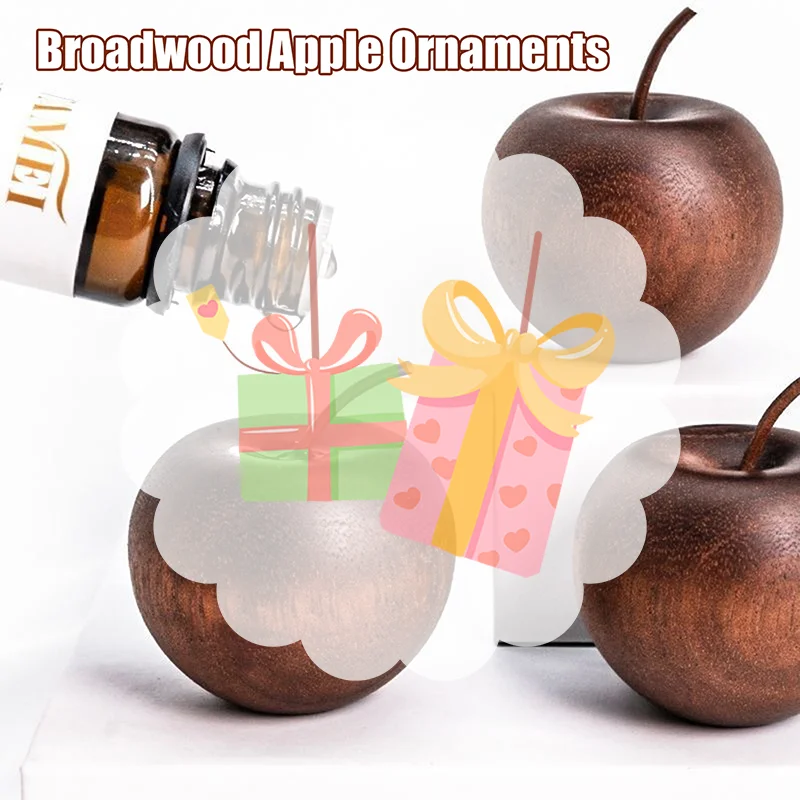 قطعة واحدة من ناشر الزيوت العطرية على شكل تفاحة خشبية مناسبة لتزيين الحمام المنزلي والسيارة #1