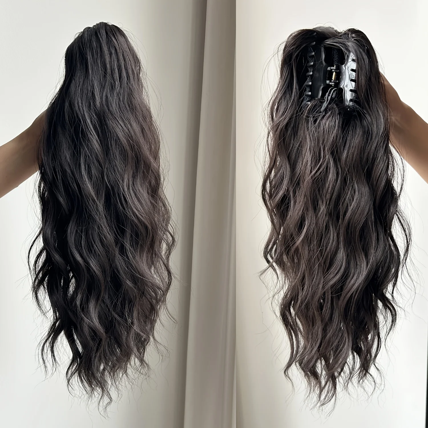 Blonde Klett-Haarspange für Pferdeschwanz, 16 Zoll, natürlicher, gewellter Pferdeschwanz, Clip-in-Haarverlängerung, dickes Pferdeschwanz-Haarteil für Frauen, für den täglichen Gebrauch