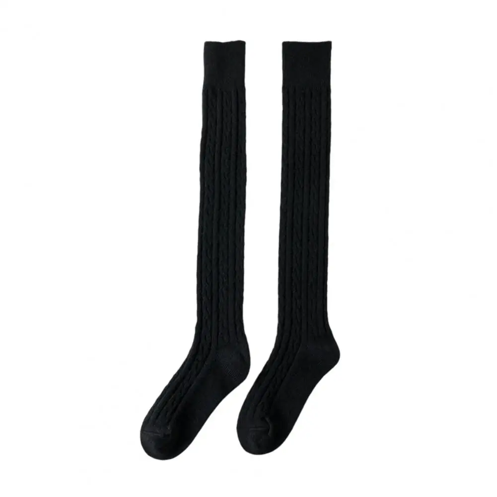 Calzini in cotone di alta qualità Calzini alti alla coscia da donna invernali accoglienti Scaldamuscoli in maglia a trecce extra lunghi per stivali freddi per le donne