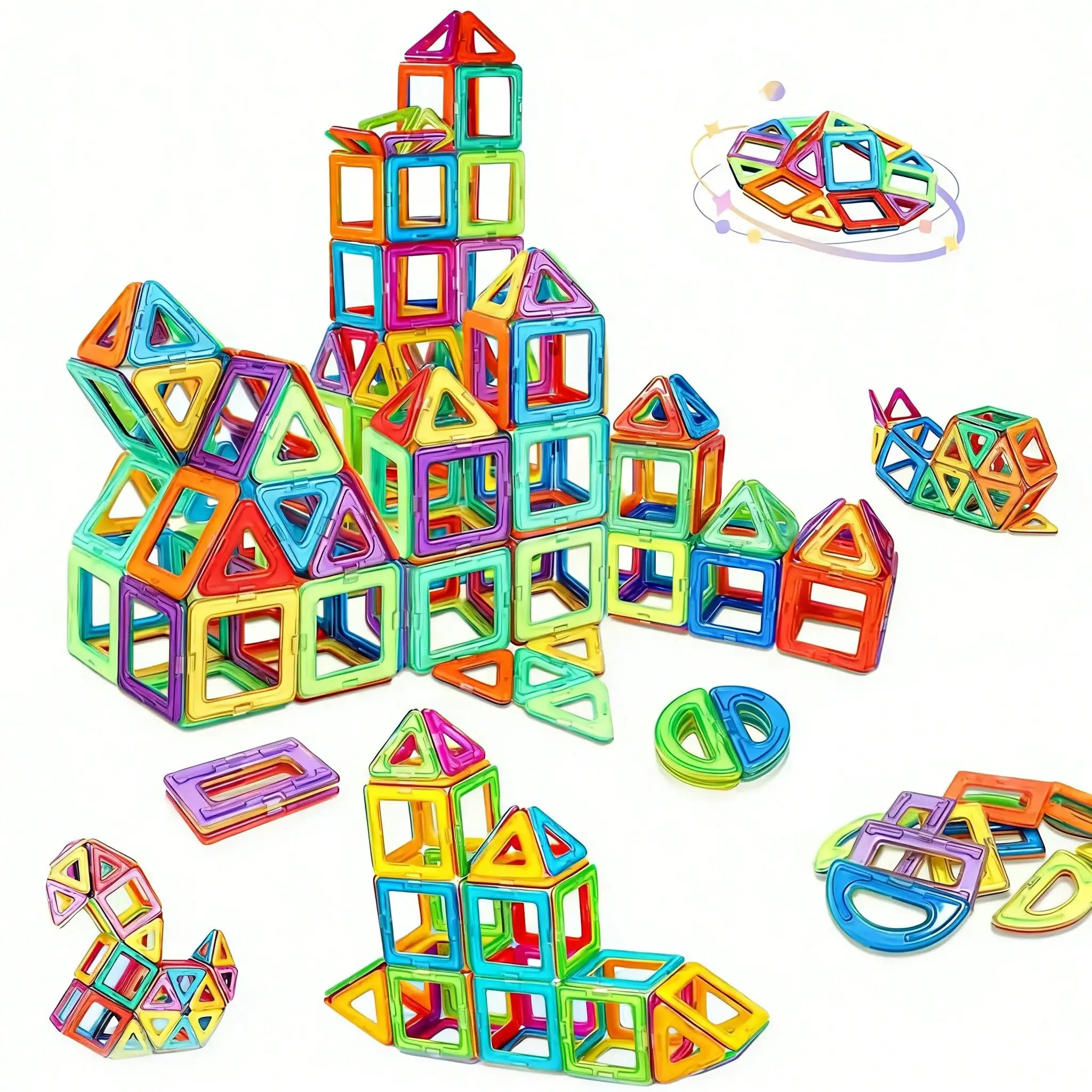 

Magnetic Building Blocks Children's Building Toy, Large Stem Learning Building Set, Birthday Gift, Random Colors