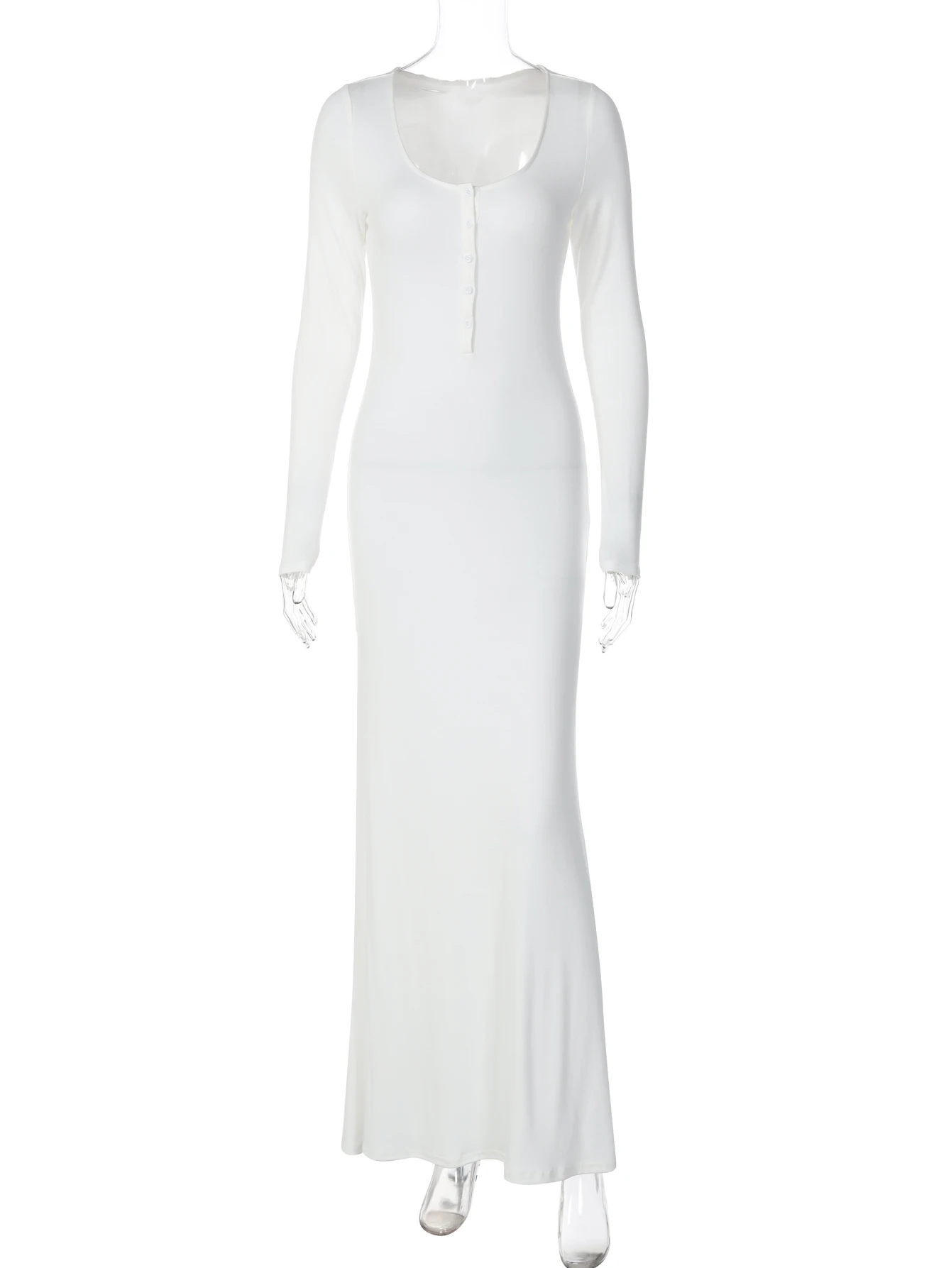 Dulzura 가을 솔리드 스퀘어 칼라 긴 소매 싱글 브레스트 롱 드레스 여성 캐주얼 우아한 복장 파티 클럽 스트리트 의류