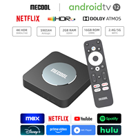 MECOOL KM2 Plus Android TV Box with Google Netflix 4K Dolby Atmos Certified 2GB 16GB HDR10+ AV1 BT 5.0 WiFi 2.4G/5G Set Top Box