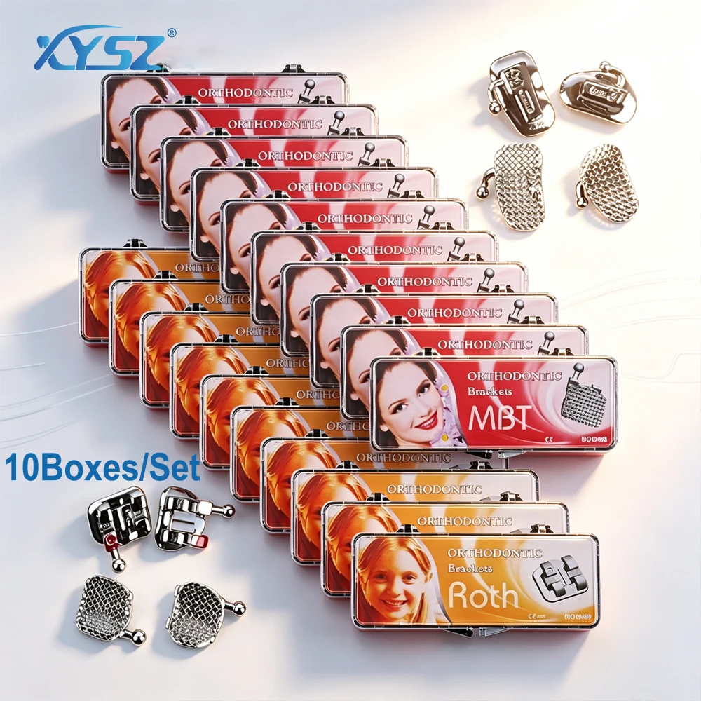 XYSZ 10 Pack Dental Orthodontic Bracket 0.018 0.022 Roth  MBT Metal Braces Dental Orthodontic Edgewise Brackets Dental Tools
