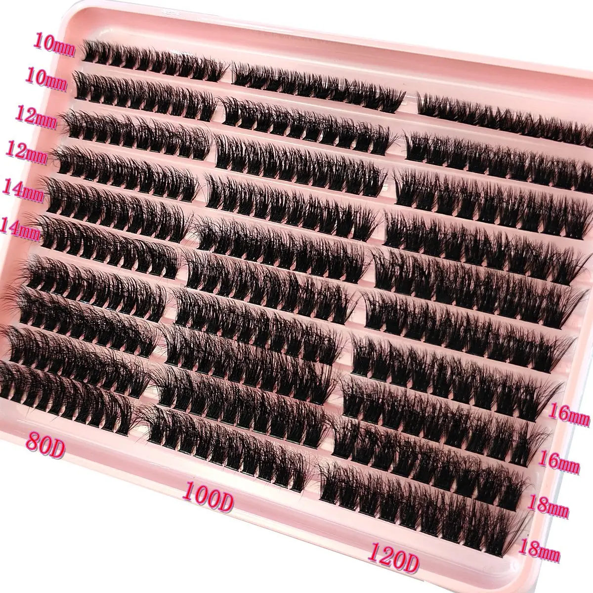 HBZGTLAD 290/300 Stück flauschige dicke Wimperncluster D/DD Wispy Einzelwimpern 60/80/100 Mix Wimpernverlängerungen Falsche Wimpern – Detail 1