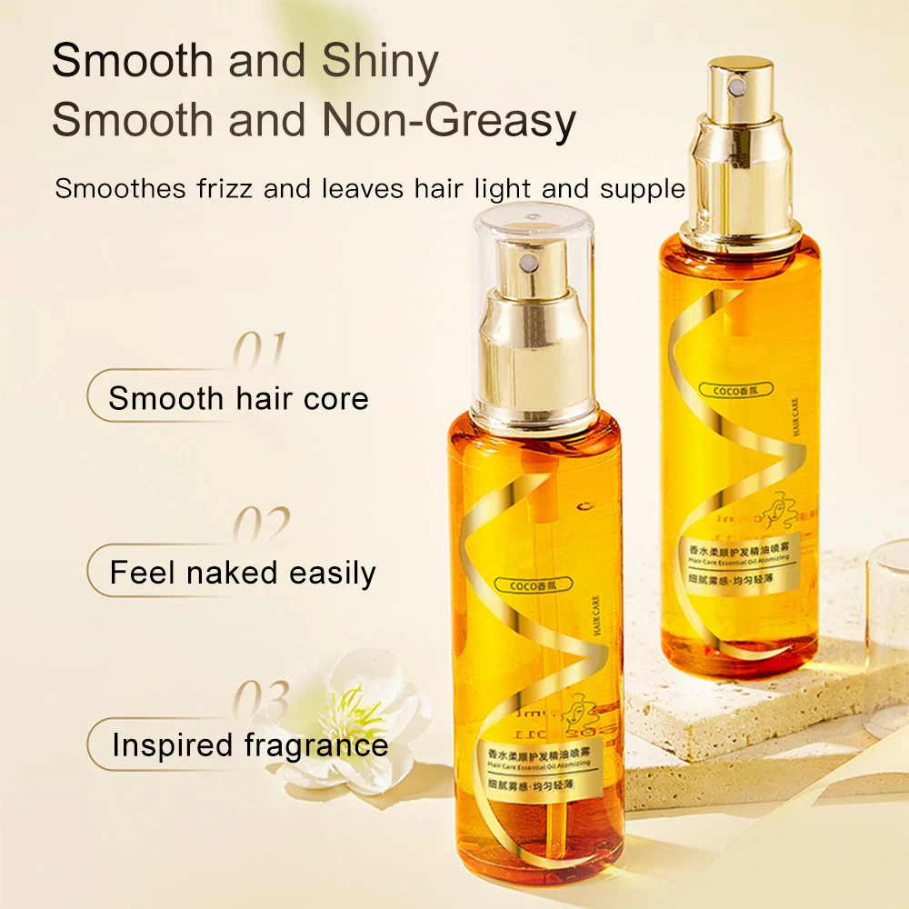 100ml Hair Essential Oil Spray Frizz Control Hair Oil Prevent Hair Loss Smooth for Nourishing and Smoothing Dry Damaged HairCare