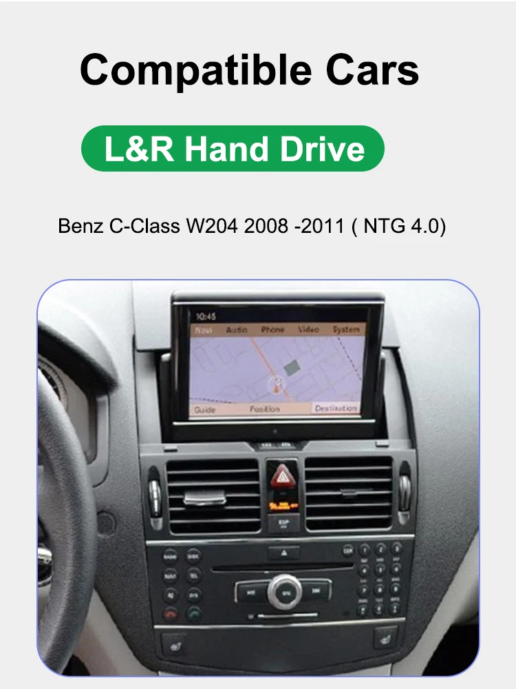Autotop 10.25 "2din android 13 Autoradio Multimedia-Video-Player für Mercedes Benz C Klasse w204 s204 ntg 4,0 2013-2015 Carplay – Detail 2