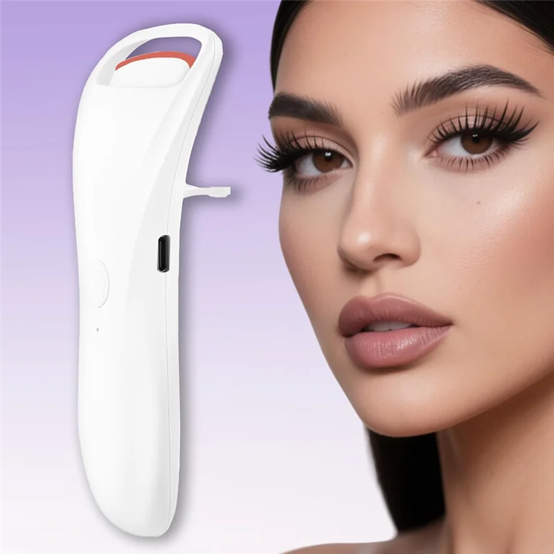 

TKOH-Heated Eyelash Curlers–Rechargeable Electric Curler, Dual-Arc Design, 3 Adjustable Temperatures For Safe Use Gentle White