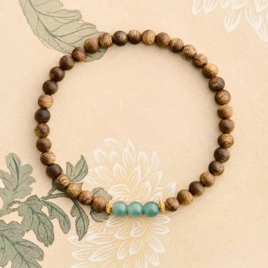 

Handmade natural agarwood bead bracelet,men's cuff button,Ramadan prayer bead,women's meditation,holiday gift,daily wear