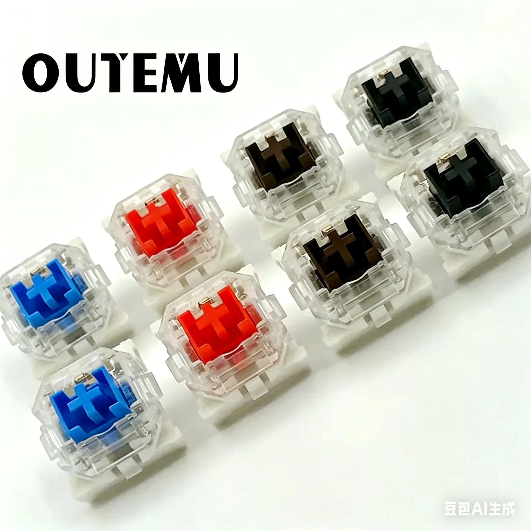 Interruptores OUTEMU de perfil medio, azules, rojos, marrones, negros, interruptores de perfil medio para teclado mecánico, kits de intercambio en caliente, interruptores Haute42 Hitbox