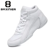 BAXINIER Girls White High Top Cheerleading Shoes for Youth in Cheer Competition Training Dance and Tennis Lightweight Kids Sneak 2
