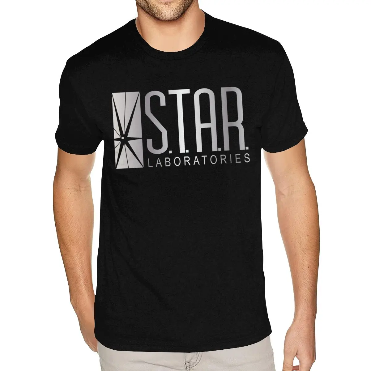 

Short Sleeve Crew Neck 100% Cotton STAR Laboratories Labs The Flash T-Shirt Hot Sale Boyfriend S Tee-Shirt