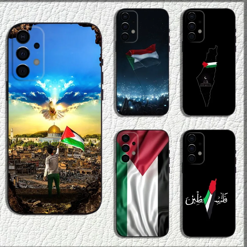 

P-Palestine-es-F-Flag MAP Phone Case For Samsung Galaxy A13,A21s,A22,A31,A32,A52,A53,A71,A80,A91 Soft Black Shell