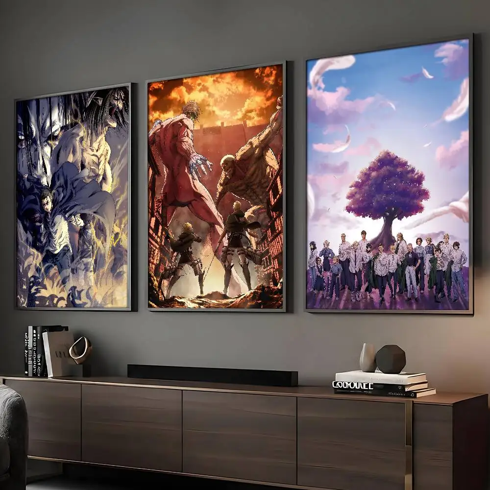 Anime Attack On Titan Poster HD Art Sticky Wall Wasserdicht Home Wohnzimmer Bar Dekoration