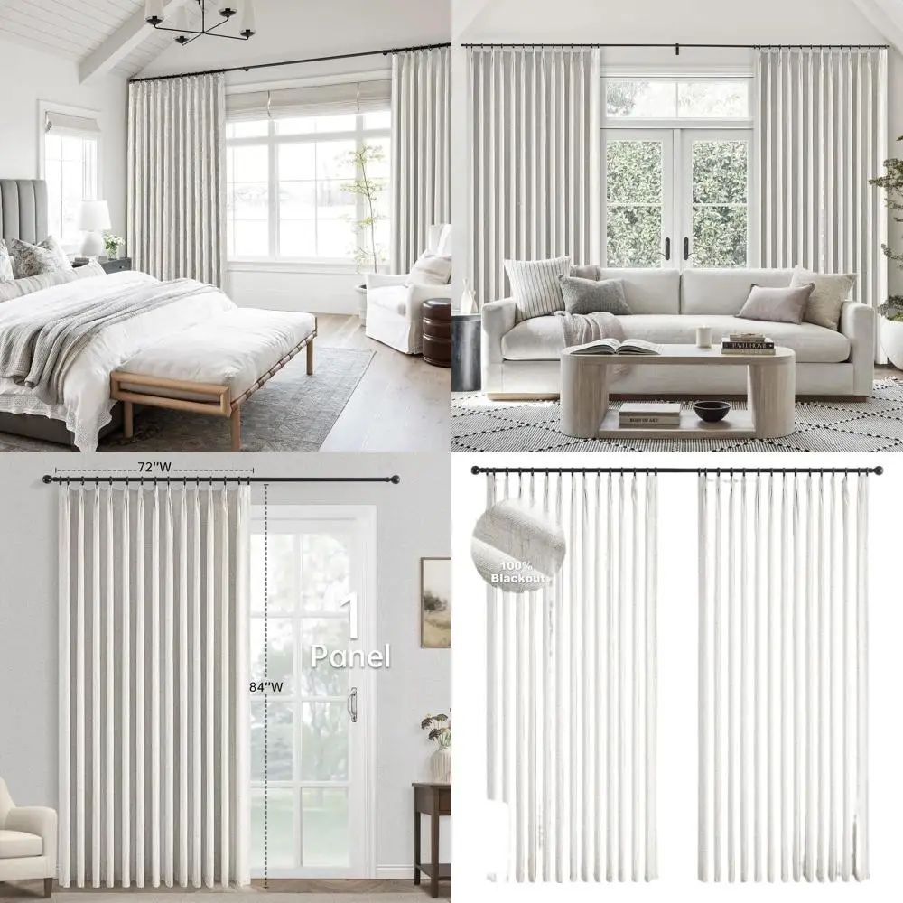 

Роскошные светонепроницаемые льняные шторы для раздвижных дверей с крючками, 183x213 см, плиссированные, для патио и гостиной