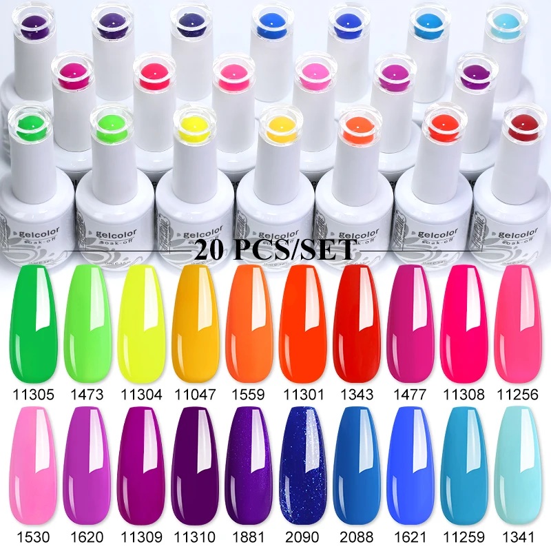 Arte Clavo 20Pcs Colour Gel Nail Polish Set For Semi Permanent Varnishes Gel 15ML DIY Manicure Oleoresin Nail Gel Art Design