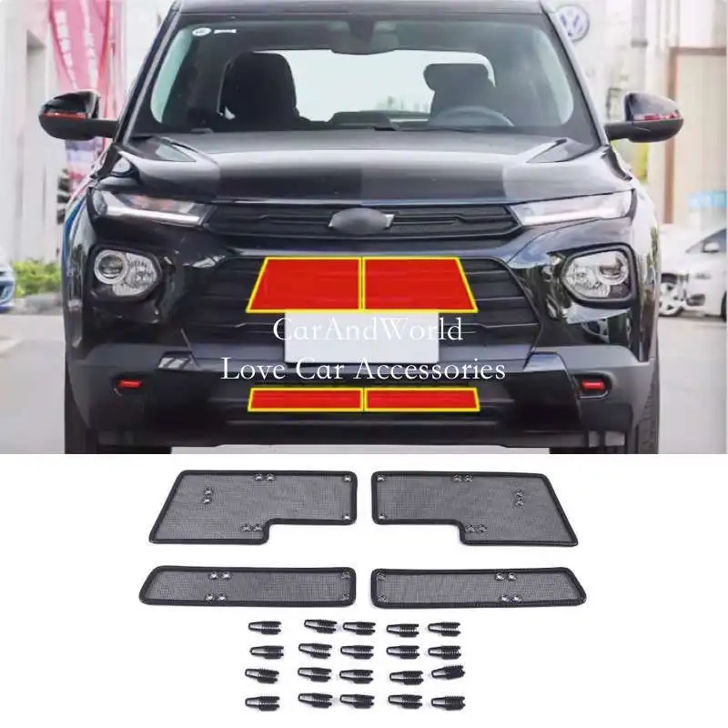 

Stainless Center Grille Insect Screening Mesh Insert Protector Net Trims Car Accessories For Chevrolet Trailblazer 2019-2023