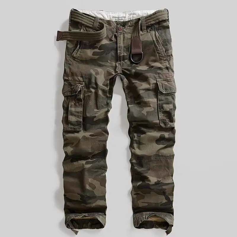 New Casual Washed Regular Straight Loose Outdoor Military Instructor Combat Cotton Camouflage Pants Men's Tooling Cargo Trousers view 4