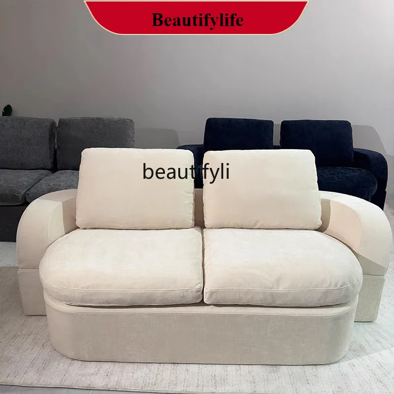 

G1218 One-piece Compression Sofa Cotton Linen Fabric Full Sponge Folding Dual-use Boneless Bread Sofa Bed Vacuum Compression