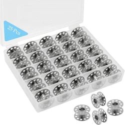 25 PCS/Box Metal Sewing Bobbins With Visible Mesh Storage Boxe For Singer Brother Household DIY Sewing Machine Accessories Tool
