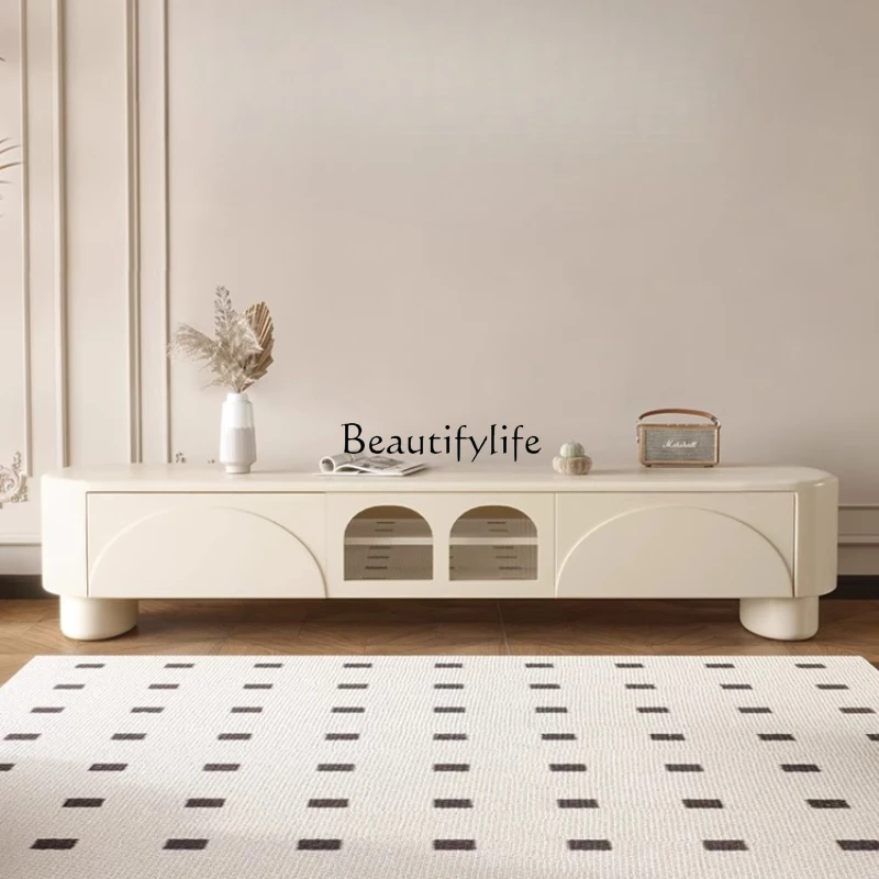 

French Retro TV Cabinet Modern Simple Nordic Living Room Home Floor Cabinet