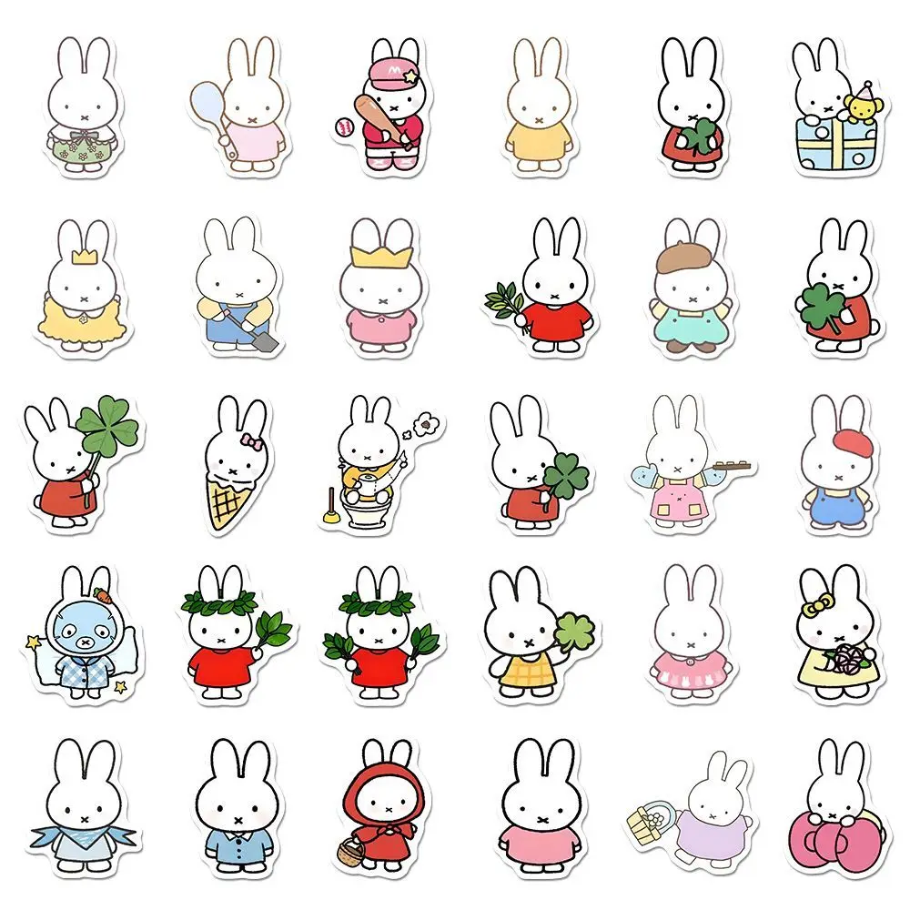 67PCS Kawaii Miffy Rabbit stickers cute cartoon characters healing high appearance level ins decorative tablet diy stickers