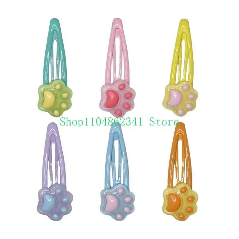 5asd 1pc/6pcs estetico Paw Hairpin for Woman Bangs Cotail Capodanno Capelli per capelli