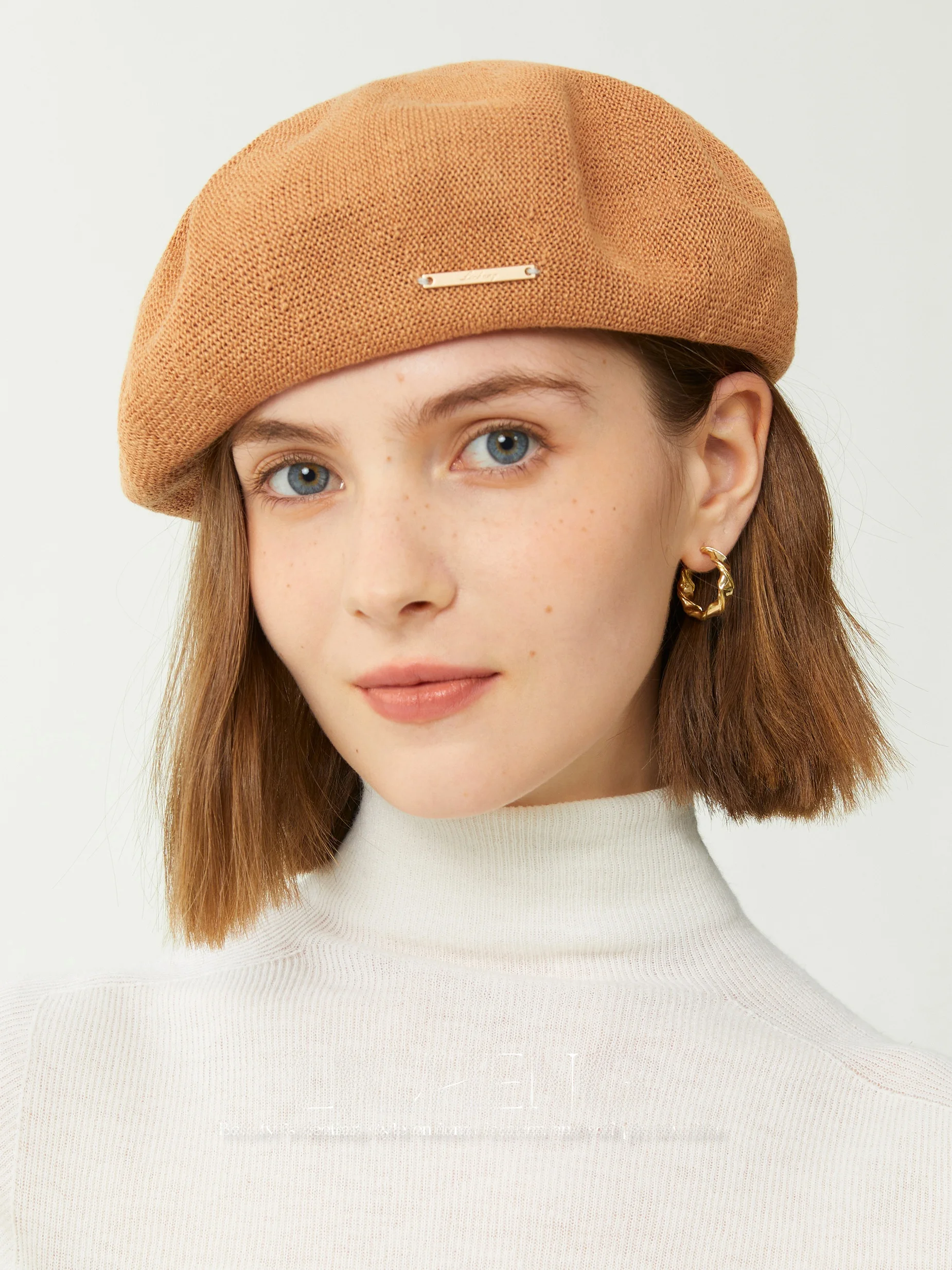 天然ピュアリネンベレー帽-通気性抜群-ラフスタイル-春夏-バケーションキャップ-無地-アーティストハット-若者女性向け