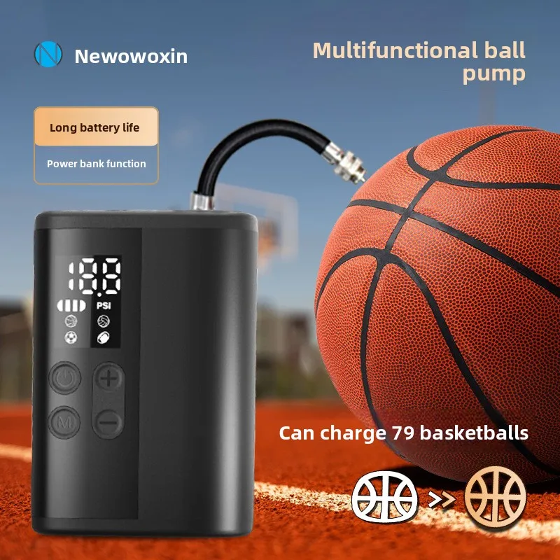 

‌WoxIn Electric Air Pump: Portable Mini Pump for Basketball, Football, Volleyball - Multi-Purpose Fast Inflation with 3 Nozzles