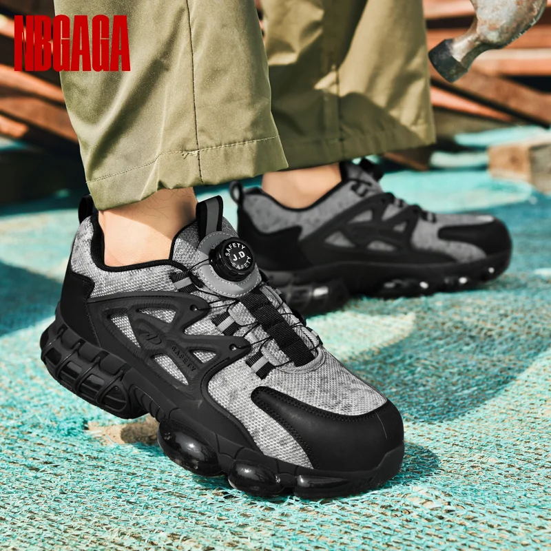 

Men's Steel Toe Safety Shoes ASTM EN ISO Work Boots Rotating Buckle Puncture-Proof Non-Slip Protection Athletic Sneakers