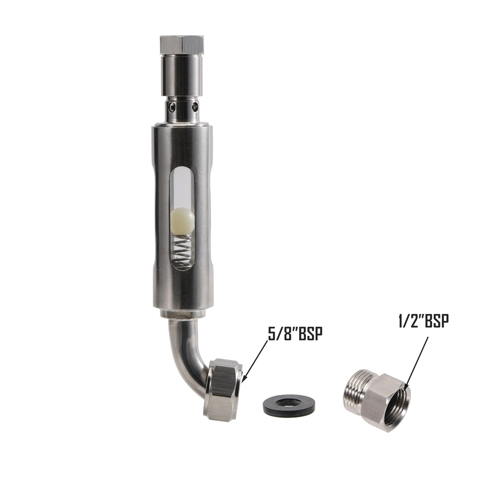 Relleno de barril profesional, tope de cerveza con PRV ajustable para acoplador de barril del Reino Unido, relleno de barril Manual BSP de 1/2 ", sin desbordamiento, relleno de contrapresión